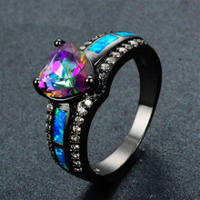 Load image into Gallery viewer, April Black Gold Filled Heart Ring